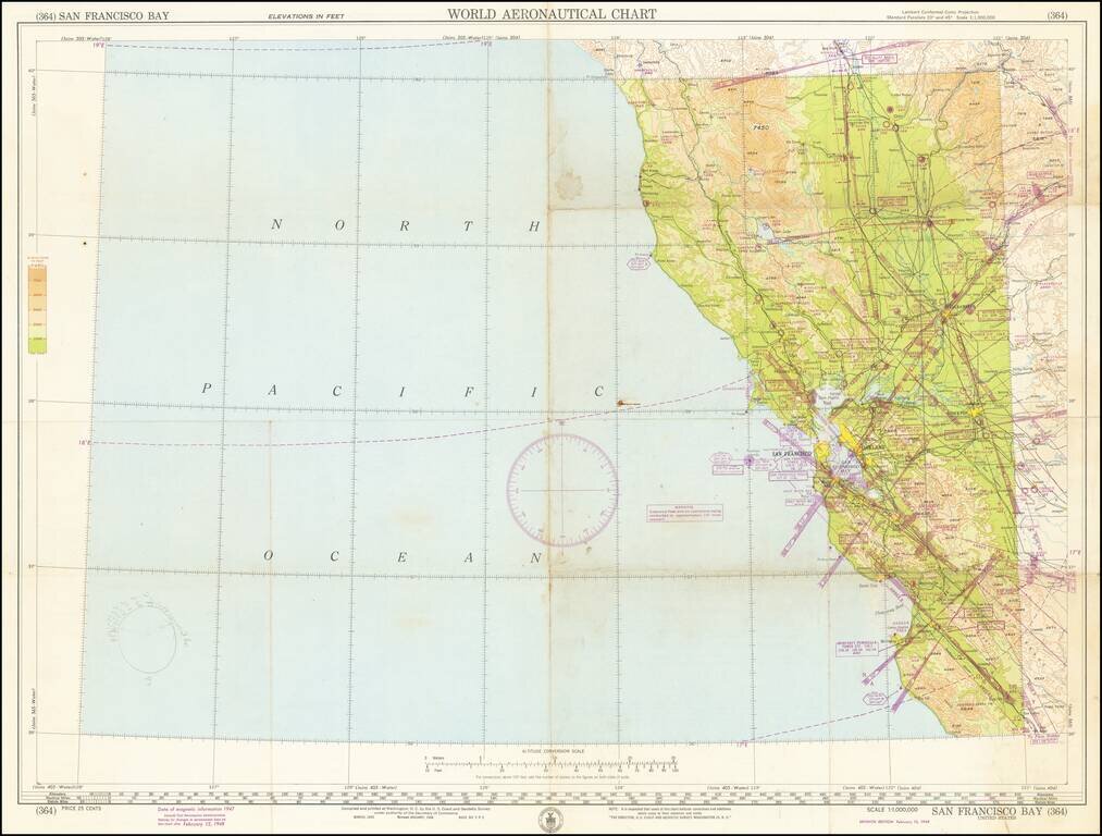 San Francisco Bay World Aeronautical Chart . . . 1947