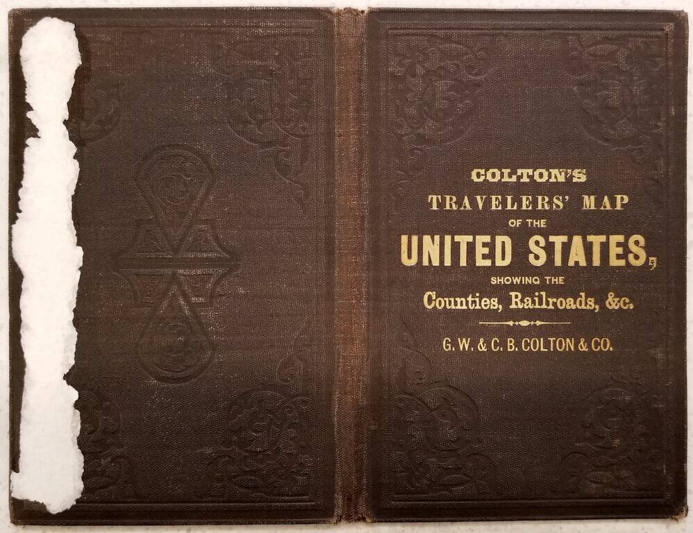 Colton's Travelers Map of the United States The Showing Counties, Railroads, etc. . . . 1874