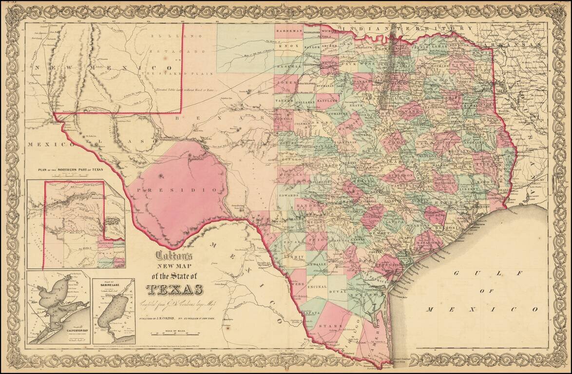 Colton's New Map of the State of Texas Compiled From De Cordova's Large Map