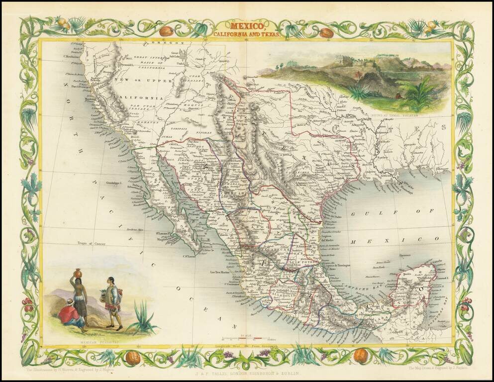 Mexico, California and Texas (Rare Early State!)