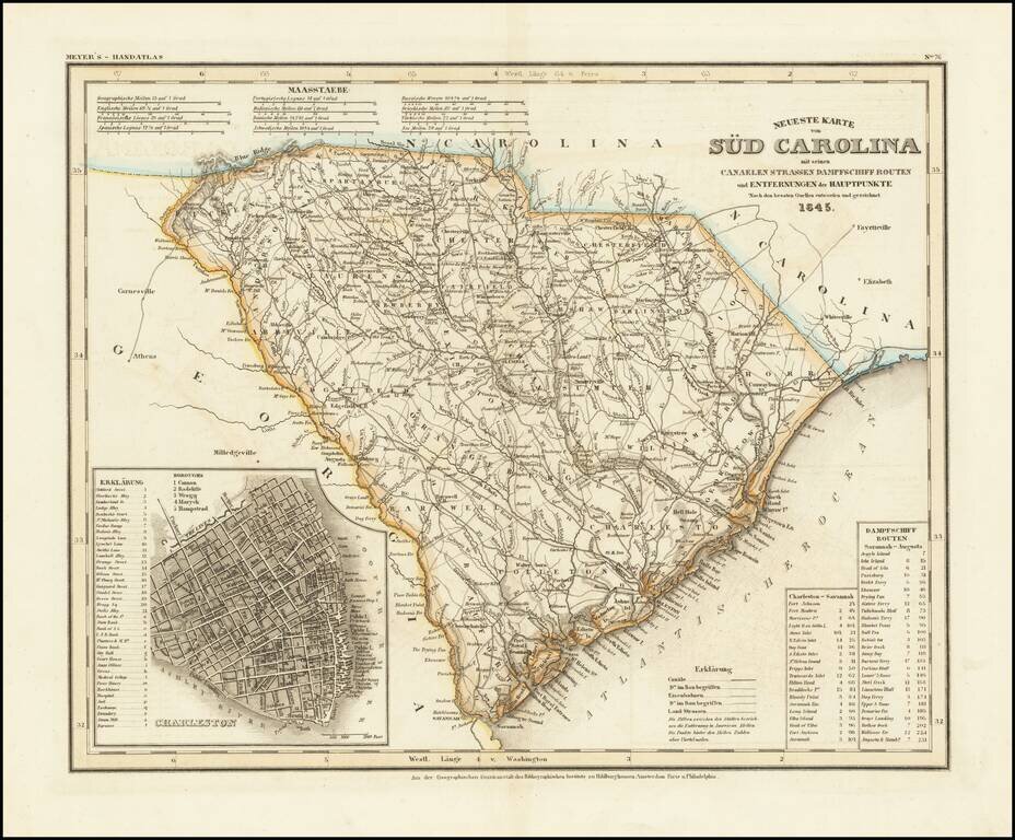 Neueste Karte von Sud Carolina . . . 1845