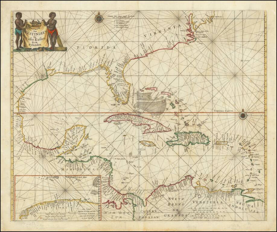 Pascaerte Van Westindien De Vaste Kusten En de Eylanden