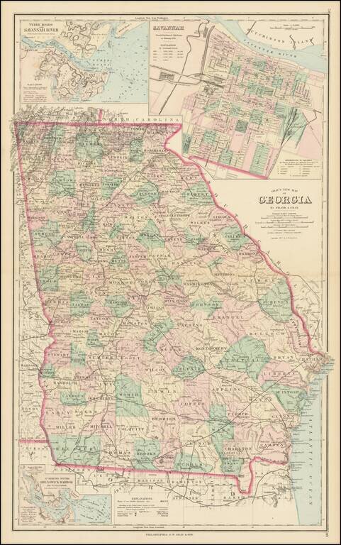 Gray's New Map of Georgia [Savannah Inset]