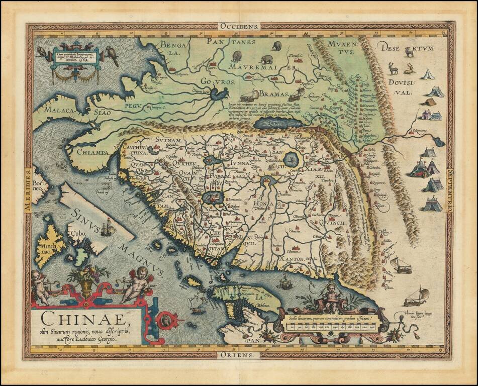 Chinae, olim Sinarum regionis nova descriptio auctore Ludovico Georgio . . . 1584  [First State]