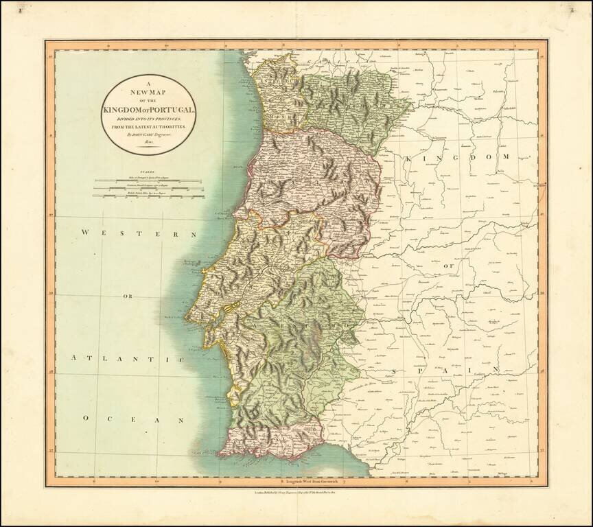 A New Map of The Kingdom of Portugal, Divided into its Provinces . . . 1801